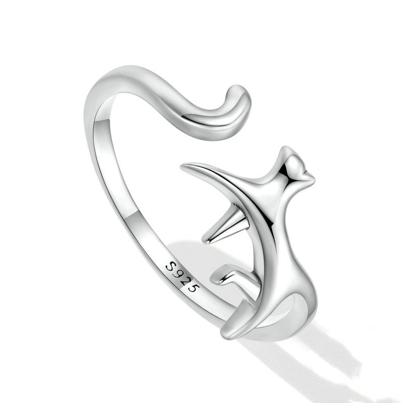 S925  Cat  Ring Simple Cute Cute Animal Ring