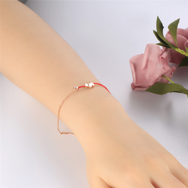 The birth year red rope bracelet dog year female zodiac dog sterling silver lucky hand rope zodiac couple bracelet pair simple