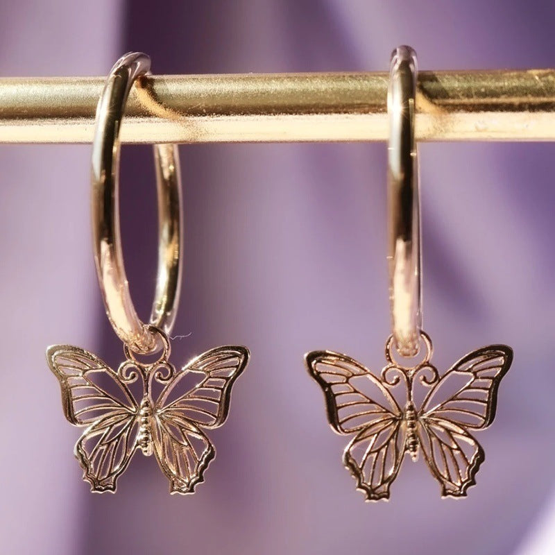 Exquisite Hollow Butterfly Earrings Creative Ear Jewelry