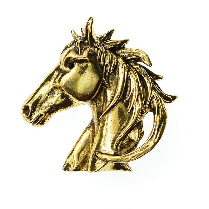 Vintage Fashion Horse Head Men Women Brooch