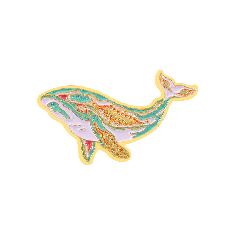 Creative Cartoon Animal Cute Whale Alloy Badge