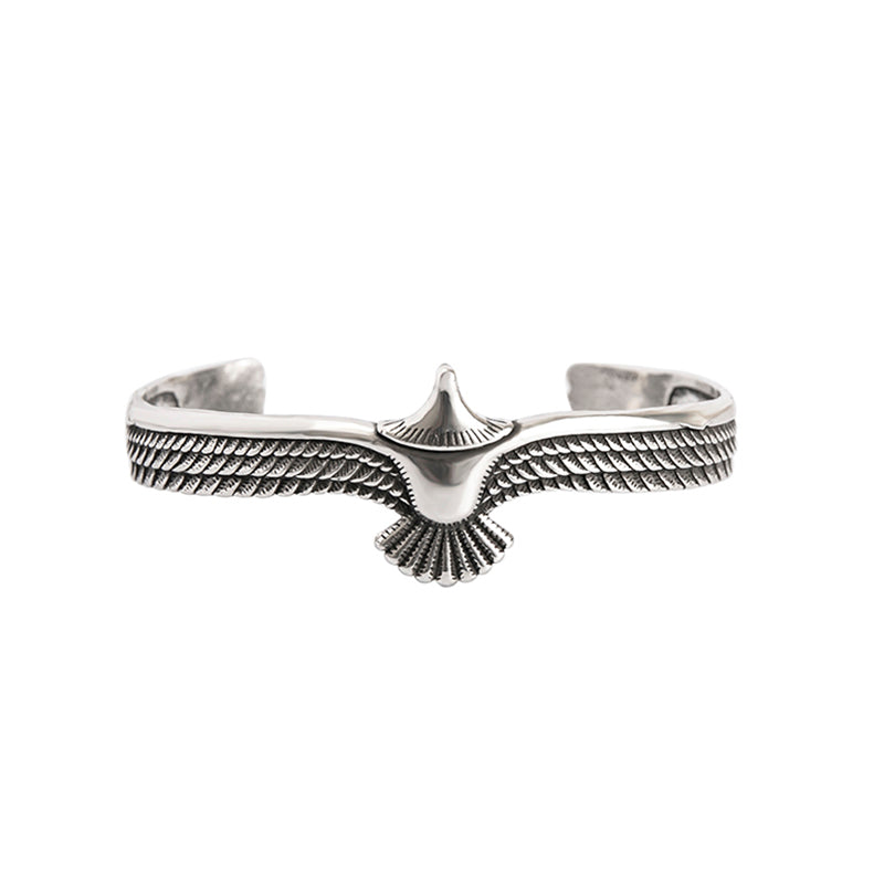 Ethnic Nordic Antique Silver Plated Bangle Eagle Hawk Cuff Bracelet For Men Viking Jewelry