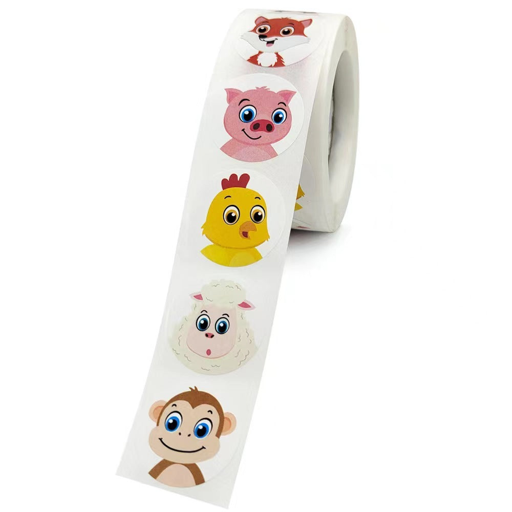 Children's Cartoon Animal Sticker Cute Reward Sticker Label