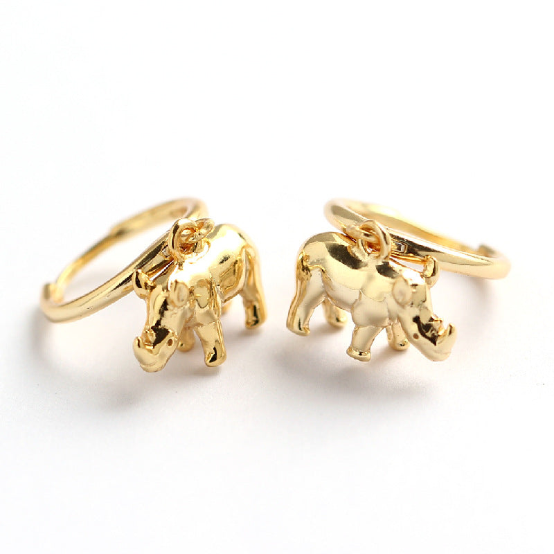 S925 Silver Geometric Animal Stereo Rhinoceros Earrings