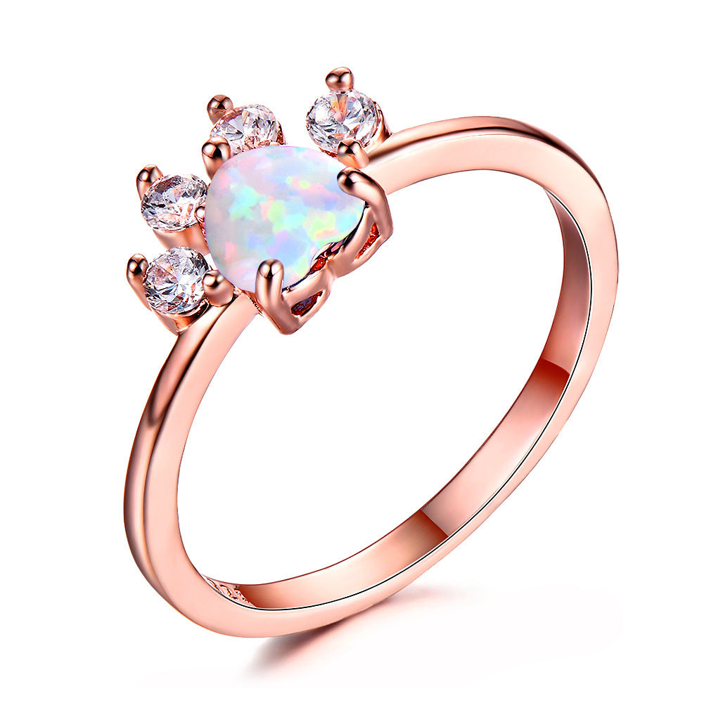 Small paw footprint ring