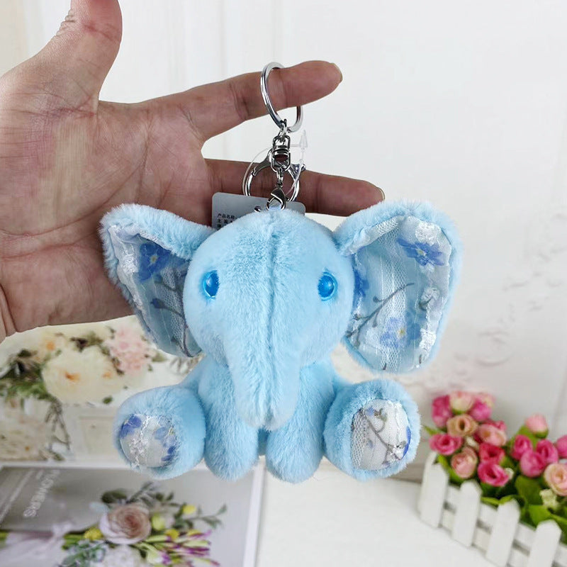 Cartoon Cute Elephant Plush Pendant Keychain