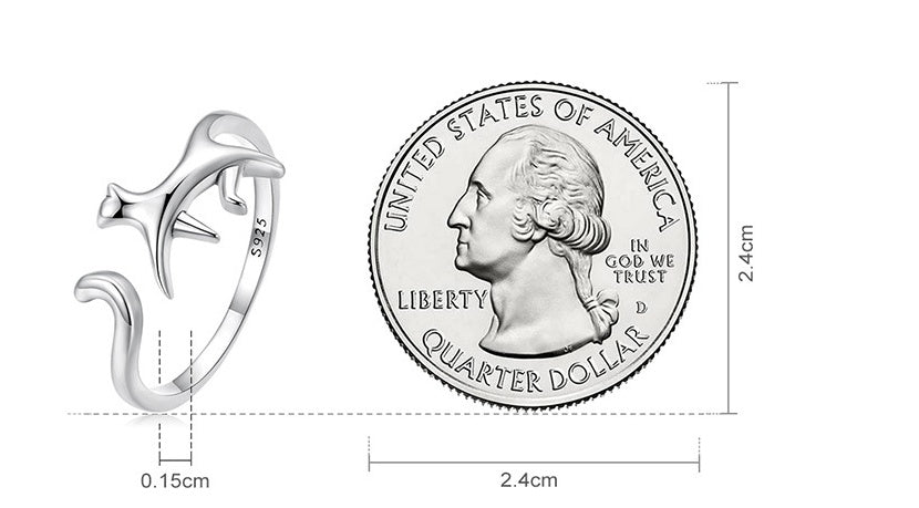 S925  Cat  Ring Simple Cute Cute Animal Ring