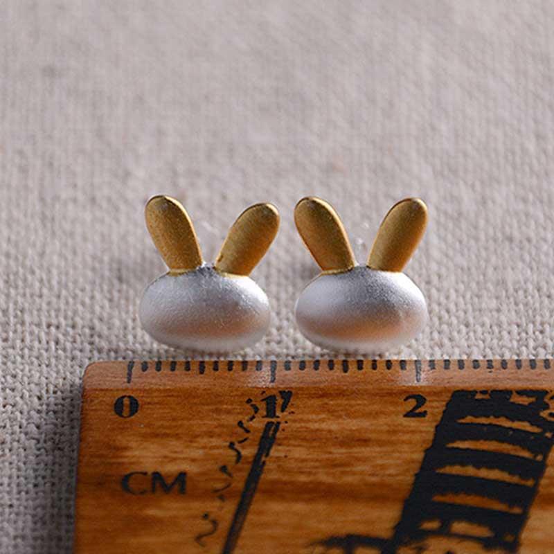Fashion Women 925 Sterling Silver Plain Cute Animal Rabbit Earring