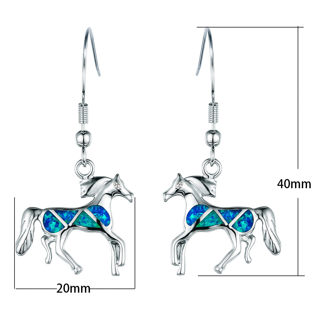 Opal small animal pony earrings