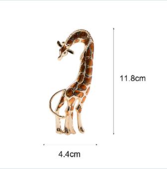 Large Size Painted Giraffe Brooch Dripping Oil Painting Oil Pin Corsage Women's Accessories