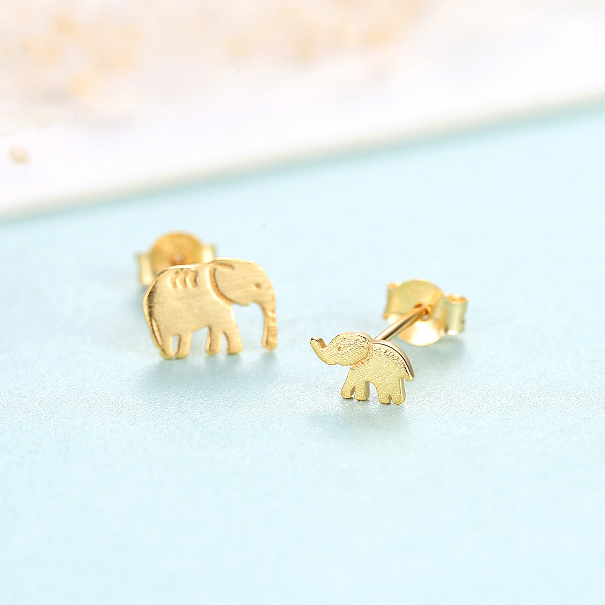 Female Animal Baby Elephant Asymmetrical Earrings