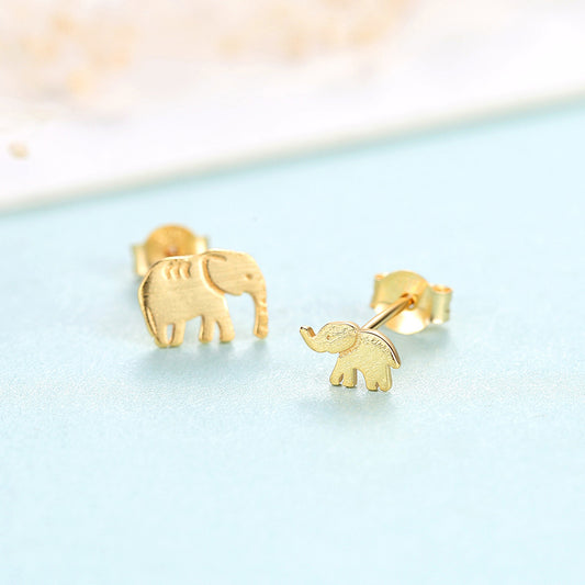 Female Animal Baby Elephant Asymmetrical Earrings