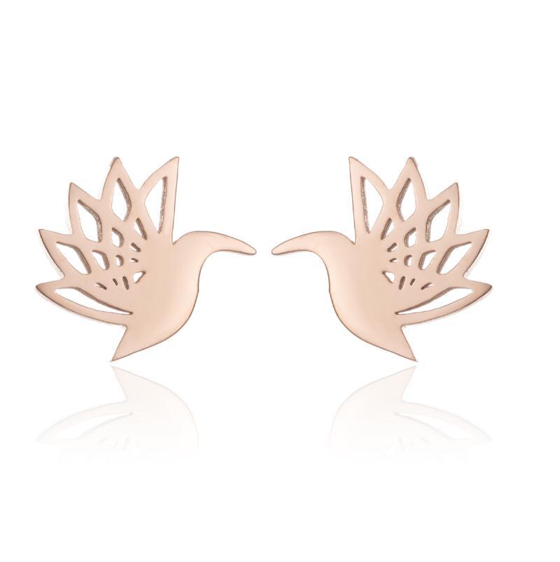 Simple Stainless Steel Ghost Stud Earrings Small Animal