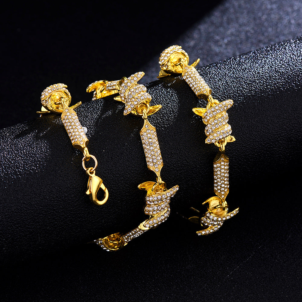 Irregular 3D Solid Alloy Pave Infinite Chain Cuban Chain Jewelry 3