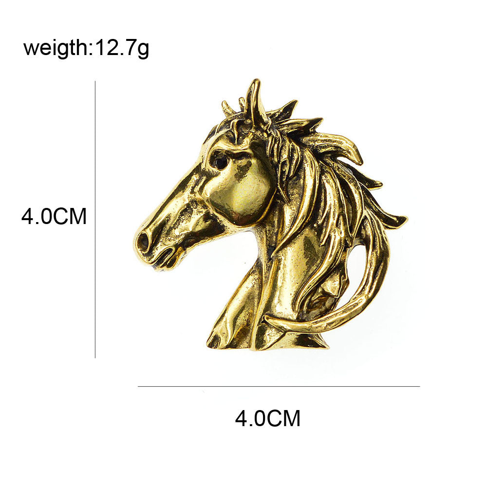 Vintage Fashion Horse Head Men Women Brooch