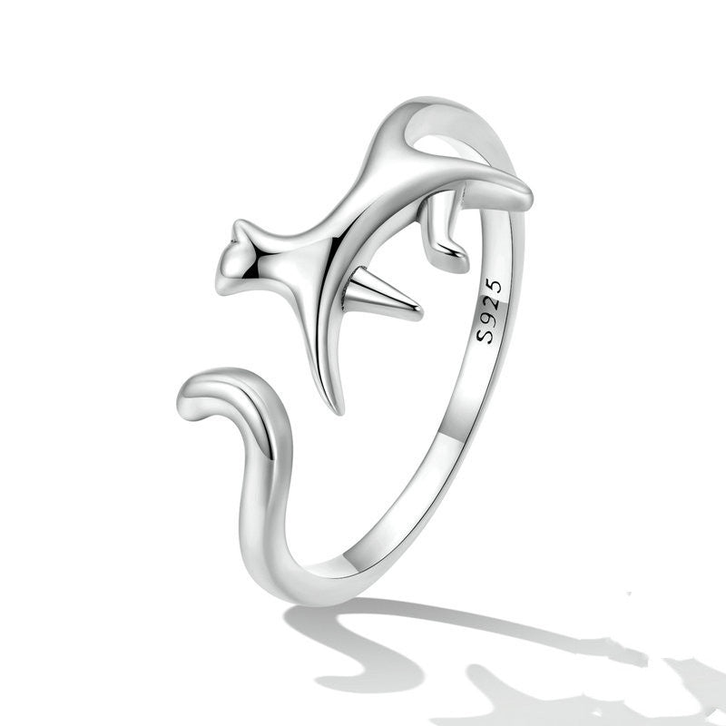 S925  Cat  Ring Simple Cute Cute Animal Ring