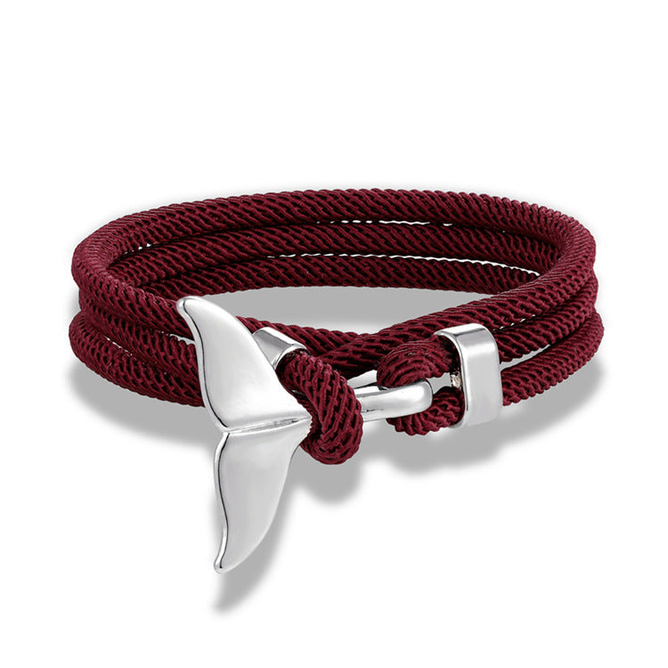 New Anchor Ocean Whale Tail Bracelet Milan Rope