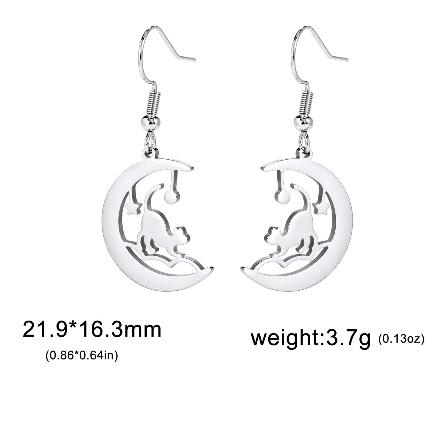 Women's Stainless Steel Animal Cat Earrings