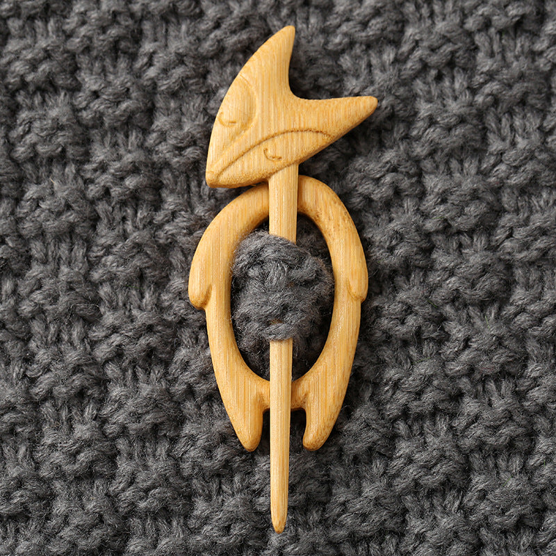 Wooden Animal Carving Brooch Gift