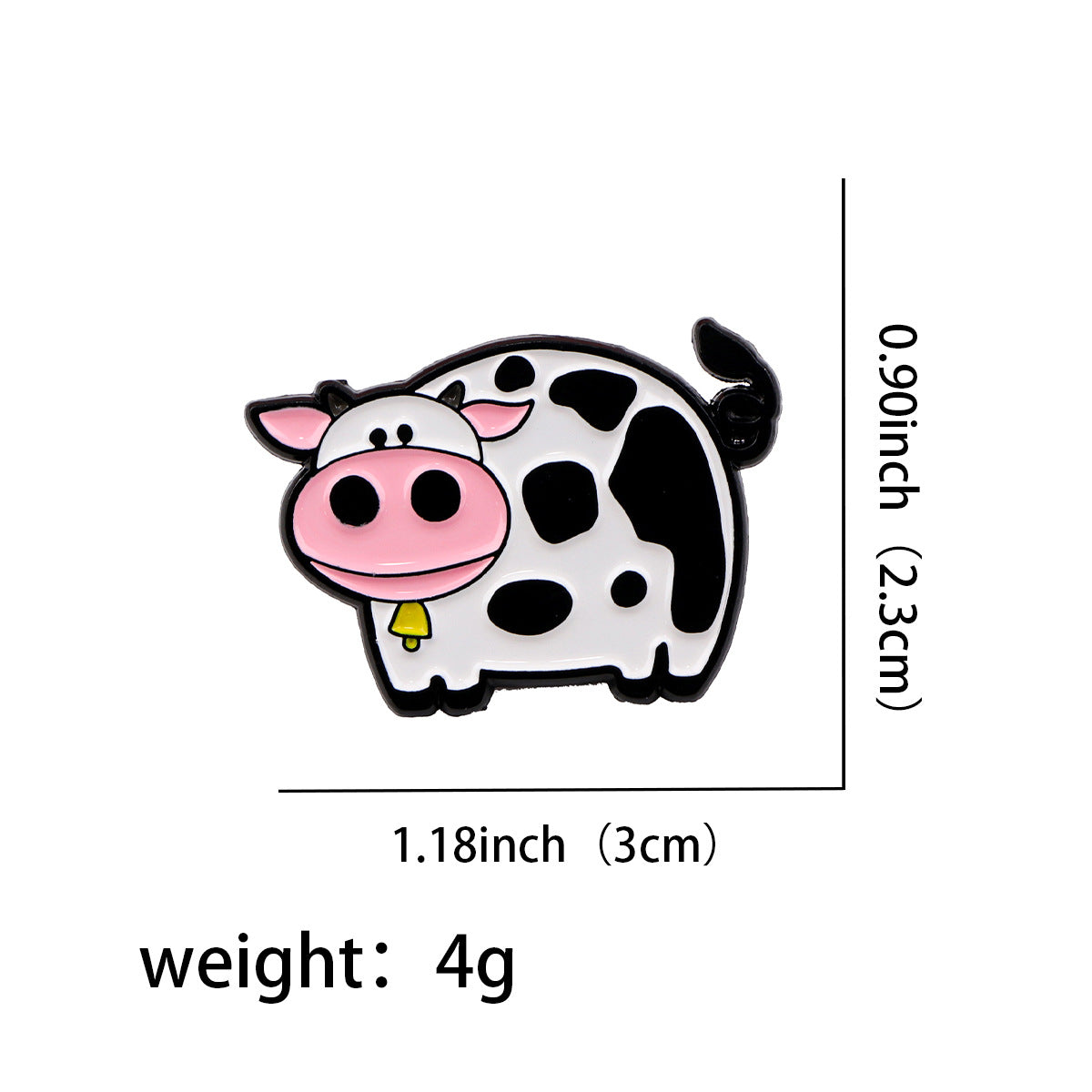Cartoon Cute Black And White Cow Animal Brooch