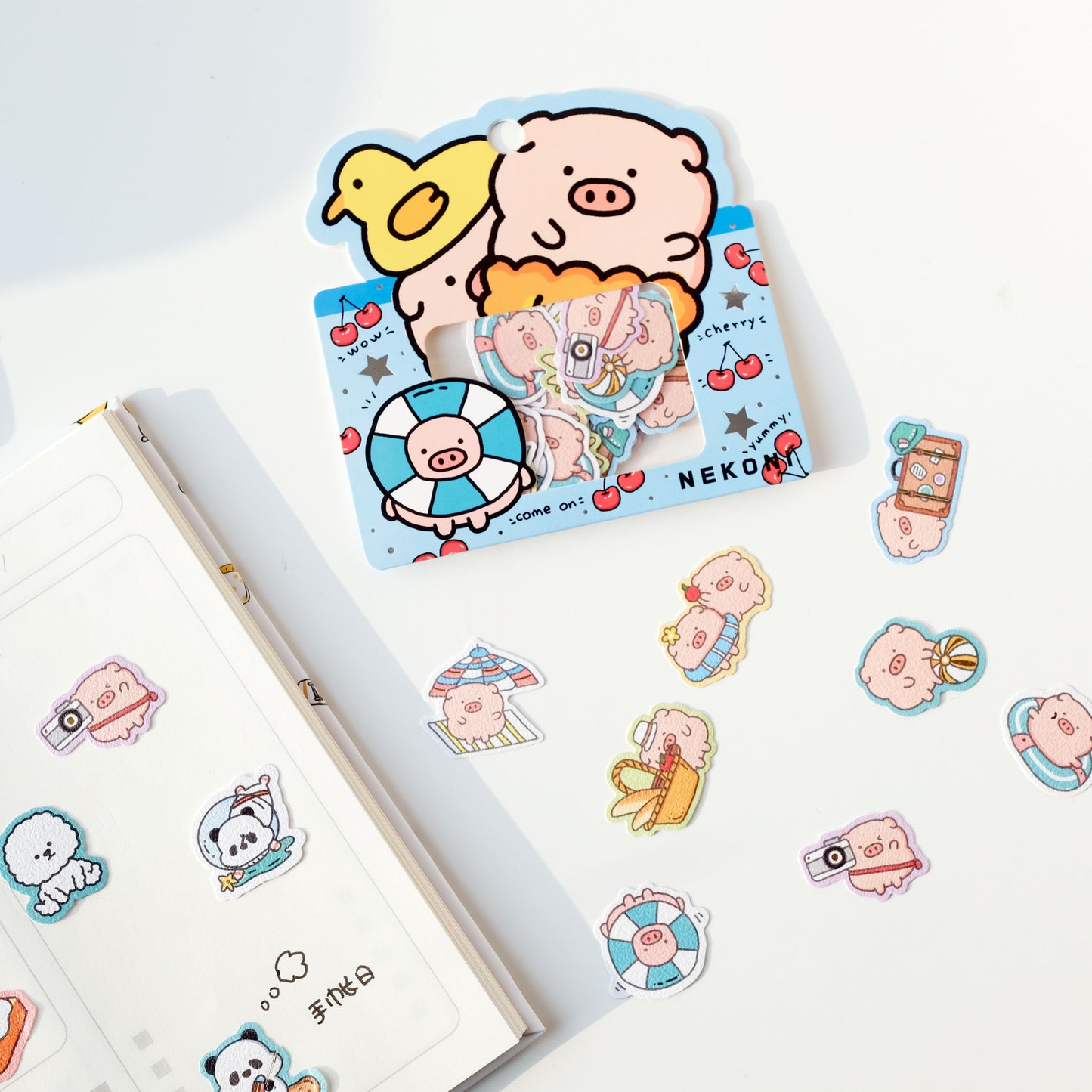 Cute Animal Creative Particle Bag Hand Account Decoration Sticker