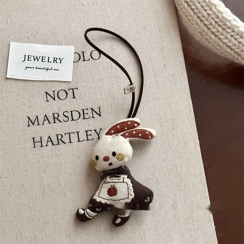 Fabric Cotton-filled Cartoon Bear Rabbit Keychain Pendant