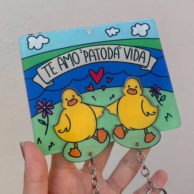 Creative Funny Couple Duck Keychain