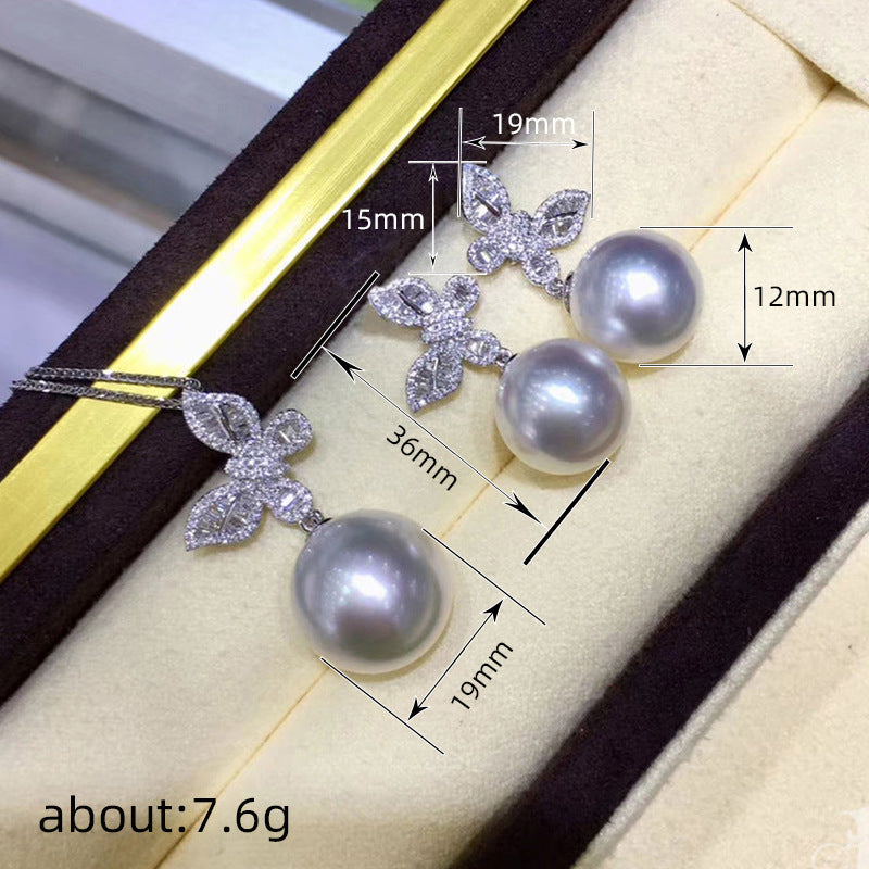 Butterfly Pearl Jewelry Suit Refined Zircon