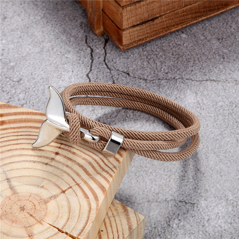 New Anchor Ocean Whale Tail Bracelet Milan Rope