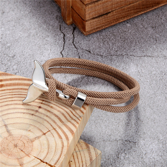 New Anchor Ocean Whale Tail Bracelet Milan Rope
