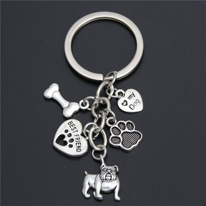 Small Animal Pet Dog Heart Keychain