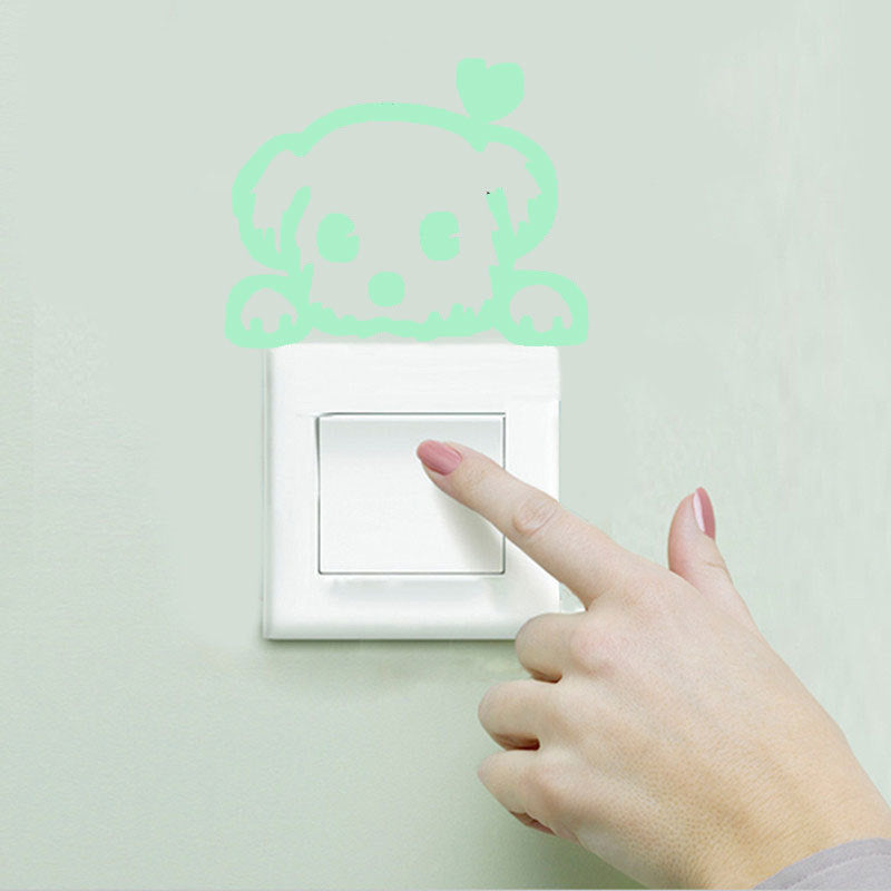 Carved Glow Sticker Cute Pet Luminous Wall Stickers Living Room Bedroom Socket Stickers