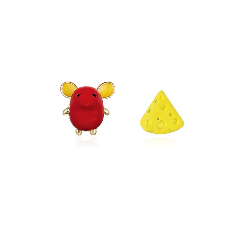 Women's Asymmetric Cartoon Animal Earrings Jewelry