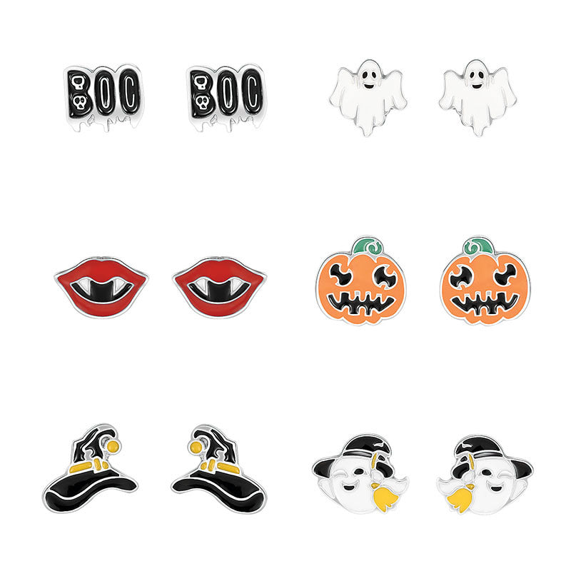 Girly Fashion Skull Head Funny Animal Earring Set