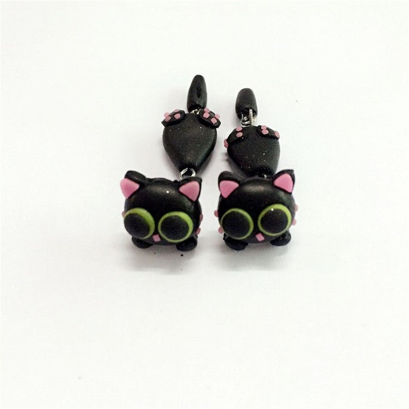 Animal Soft Clay Earrings Cute Cartoon Handmade Earrings
