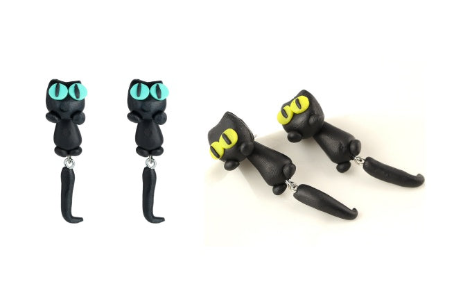 Animal Soft Clay Earrings Cute Cartoon Handmade Earrings