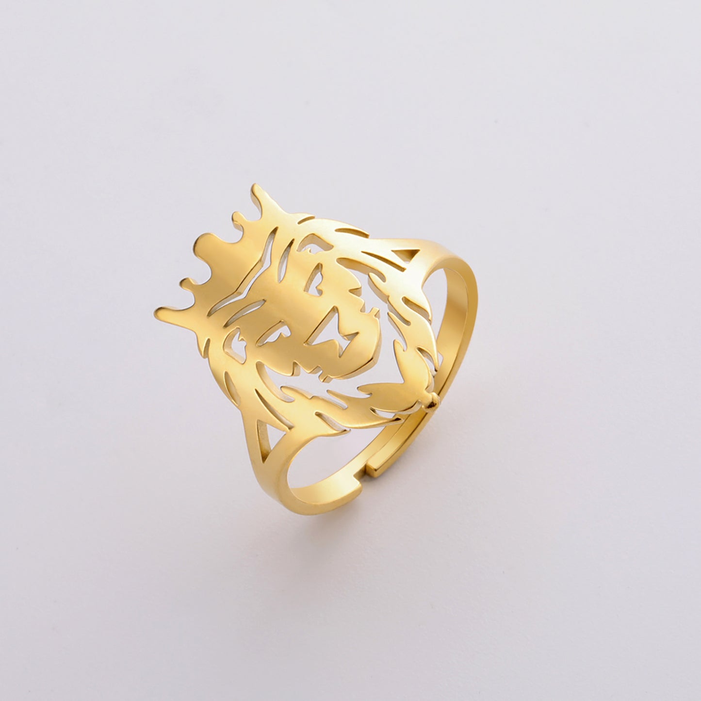 INS Hip-Hop Punk Style Animal Series Lion Head Ring
