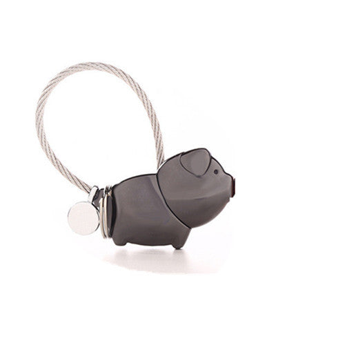 Kissing pig couple keychain