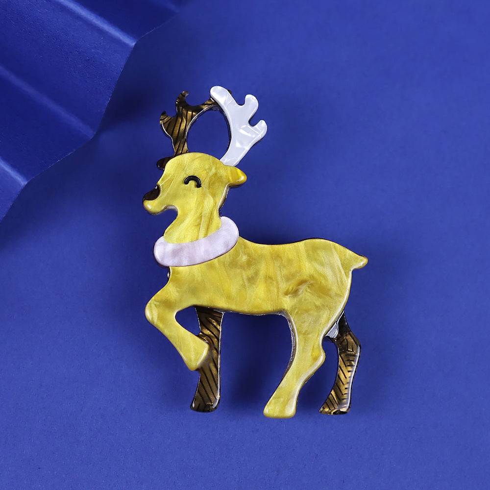Christmas Acrylic Animal Brooch Sika Deer