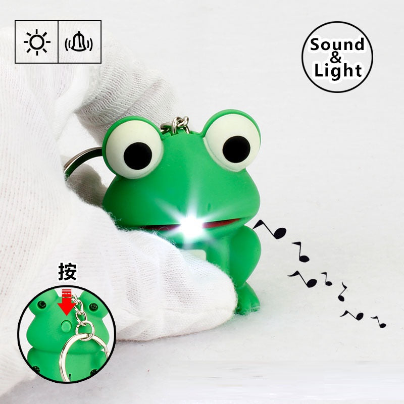 Keroppi LED Sounding Luminous Keychain Cartoon Animal Pendant