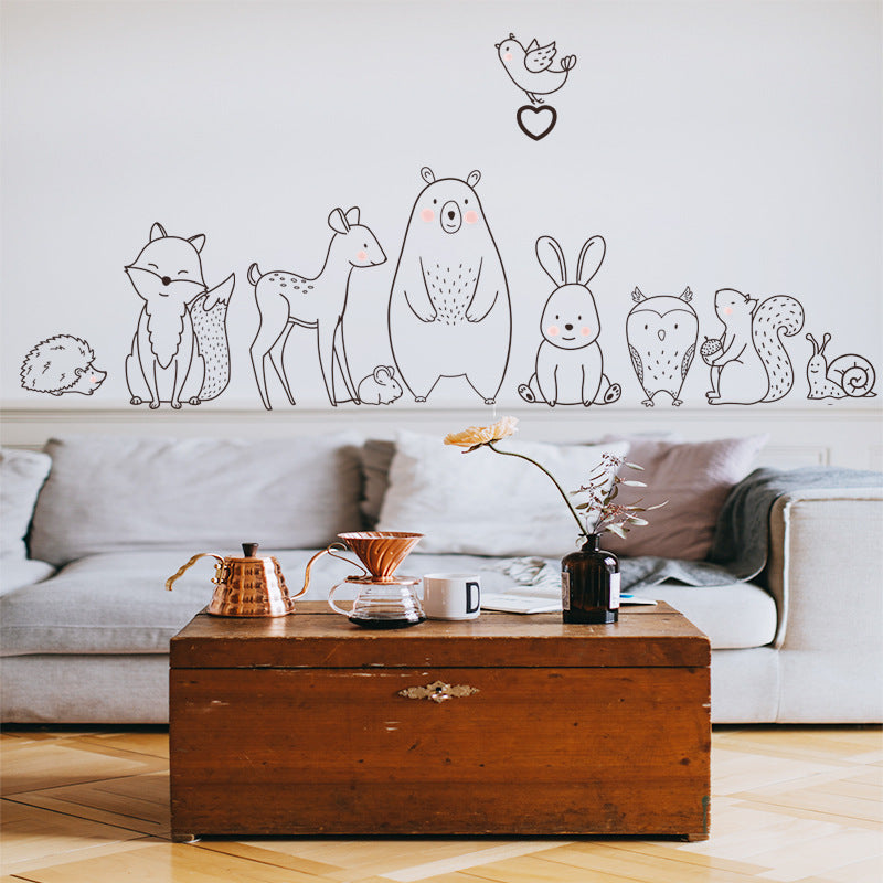 Cartoon animal bedroom free sticker