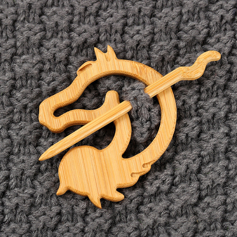 Wooden Animal Carving Brooch Gift