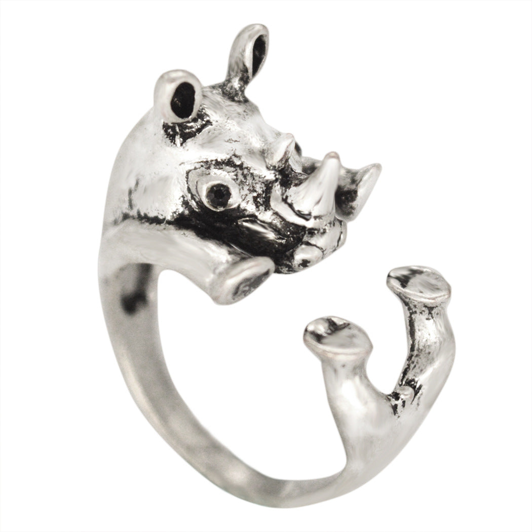 Animal Large Rhino Adjustable Ring