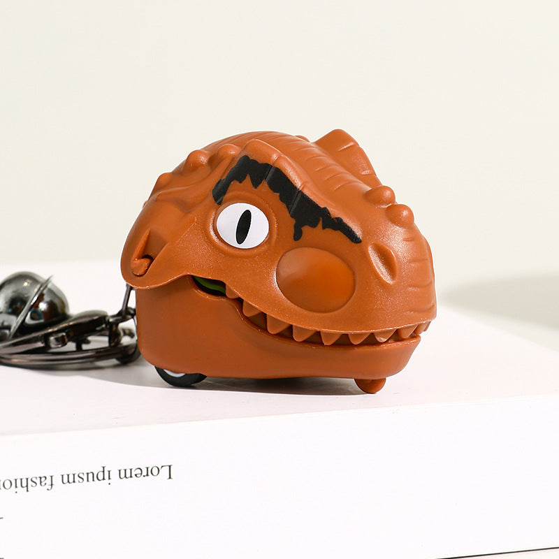 Creative Bite Finger Dinosaur Head Pull Back Car Keychain Pendant