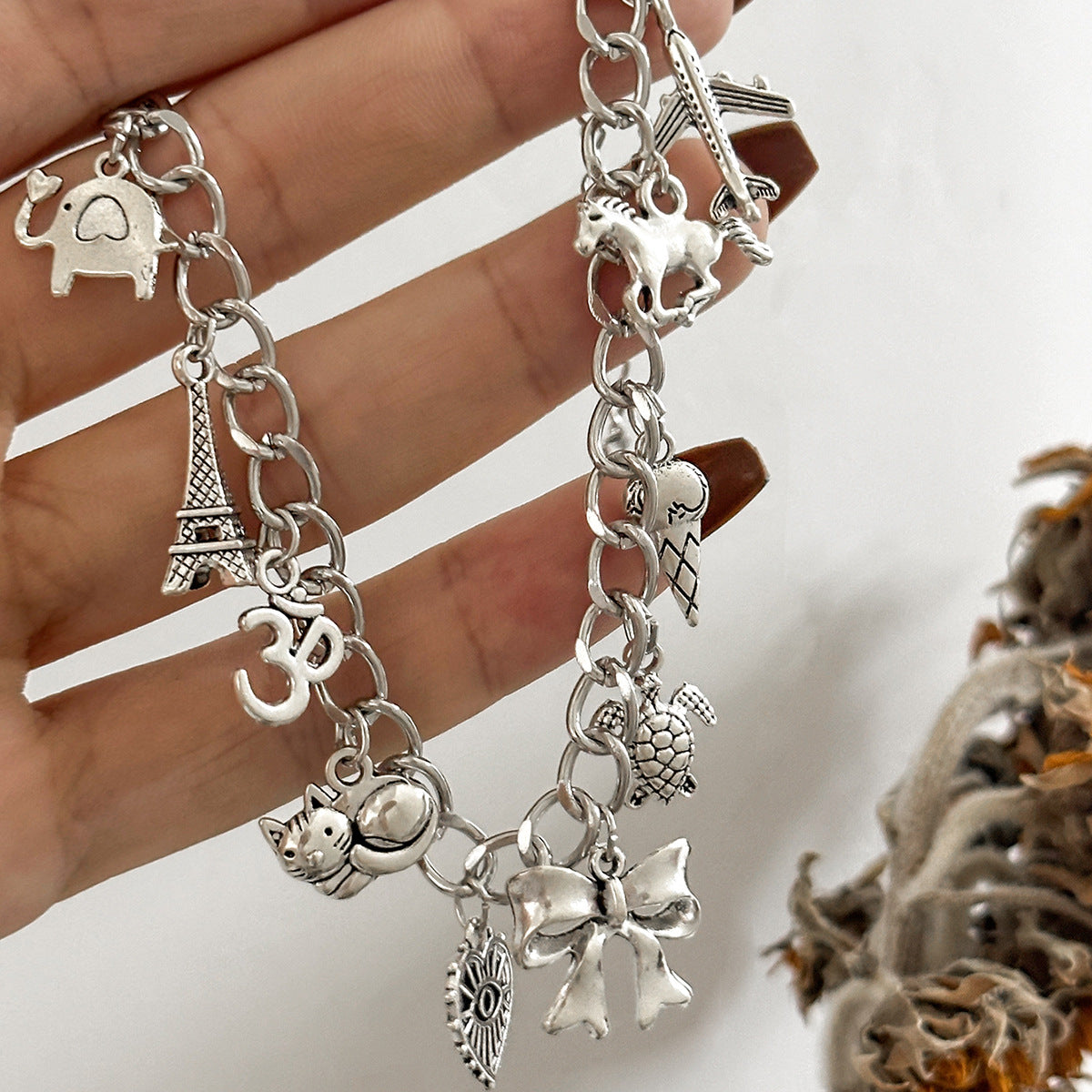 Punk Style Multi-element Bracelet With Personalized Airplane Letters