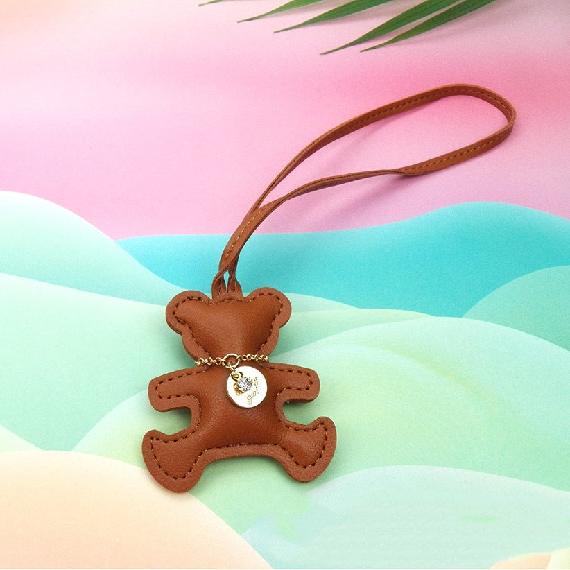Leather Bear Pendant Business Gift Keychain