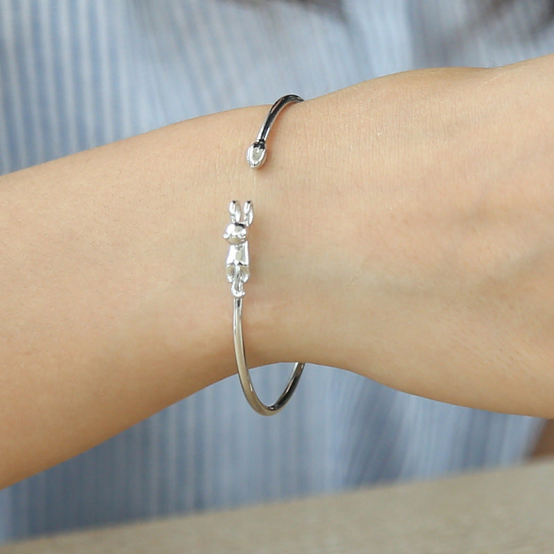 Fashionable Cute S925 Silver Cat Bracelet