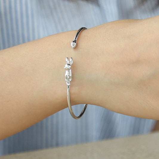 Fashionable Cute S925 Silver Cat Bracelet