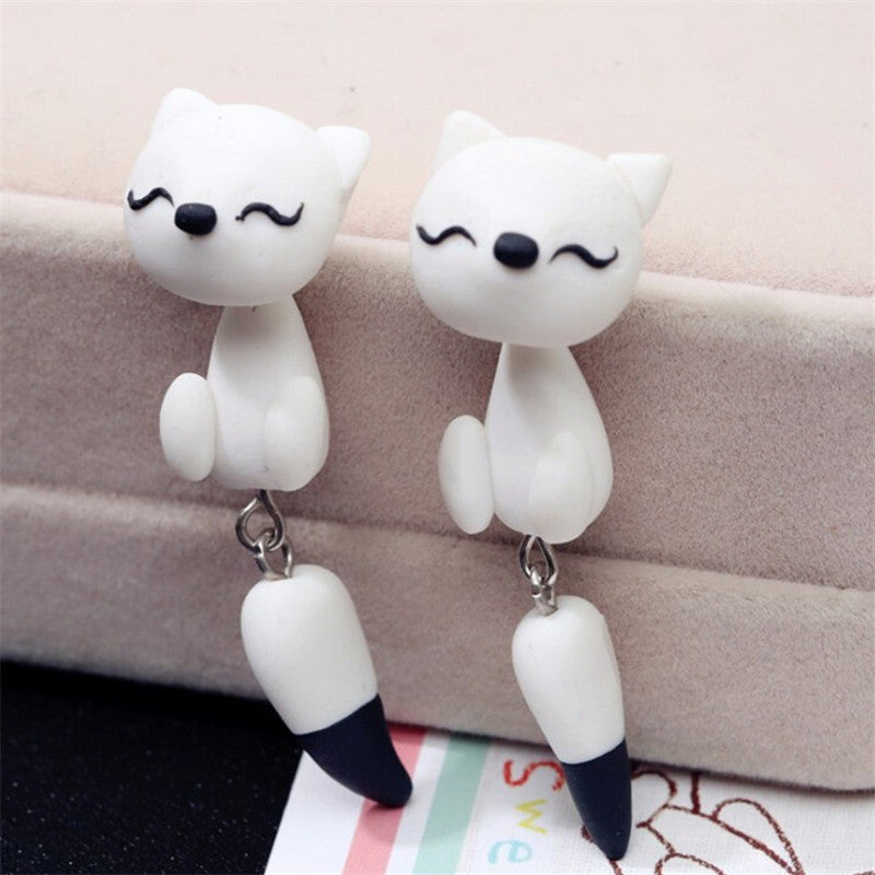 Animal Soft Clay Earrings Cute Cartoon Handmade Earrings