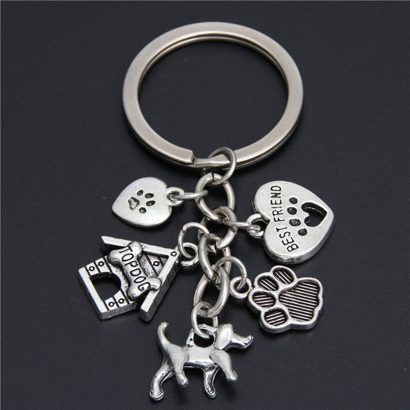 Small Animal Pet Dog Heart Keychain